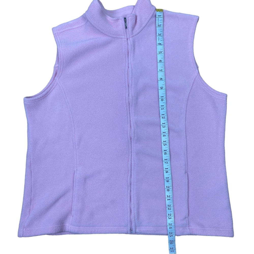 L.L.BEAN Women’s XL Pink Polartec Fleece ZIP Up Sleeveless Jacket Vest Pockets - Picture 8 of 11